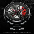 Fashion Mens Car Wheel Watches Luxury Stainless Steel ROTATE. 