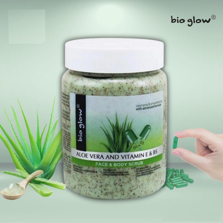 ​Bio Glow Aloe Vera and Vitamin E & B5 Face & Body Scrub 500ml