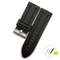 【Miga Plaza】28mm 30mm Waterproof Silicone Watchband 18mm 20mm 22mm 24mm 26mm Stainless Steel Metal Brushed Buckle Bracelet Rubber Watch Strap High Quality Sport Soft Diving Clock Band. 