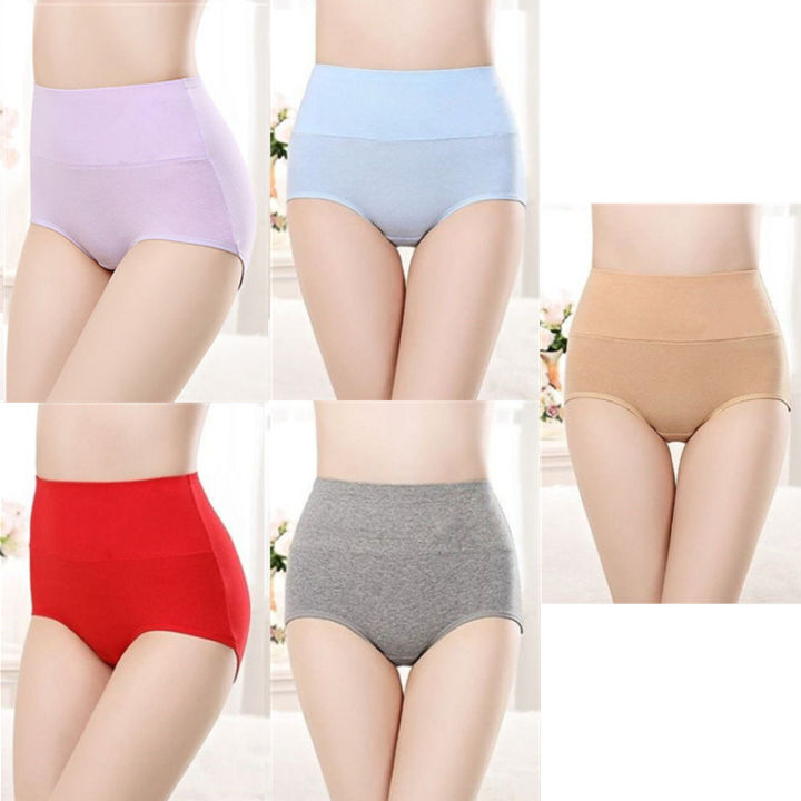 5PCS High Waist Cotton Panties Women Body Shaper Underwear Plus Size XL-4XL Fashion Girls Briefs Seamless Female Lingerie