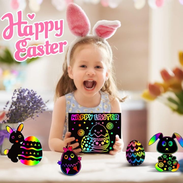 100/5 Piece DIY Rainbow Magic Sticky Notes Set Kids Black Scratch Art ...