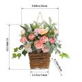 Pink  Hydrangea Good Quality Plastic Door Hanger Basket Wreath Wildflowers for  Porch. 