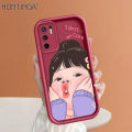 Hontinga for Redmi Note 10 5G Xiaomi Poco M3 Pro 4G Back Cover Cute Girl Pattern Ladder Soft Camera Protection Rubber Phone Case. 