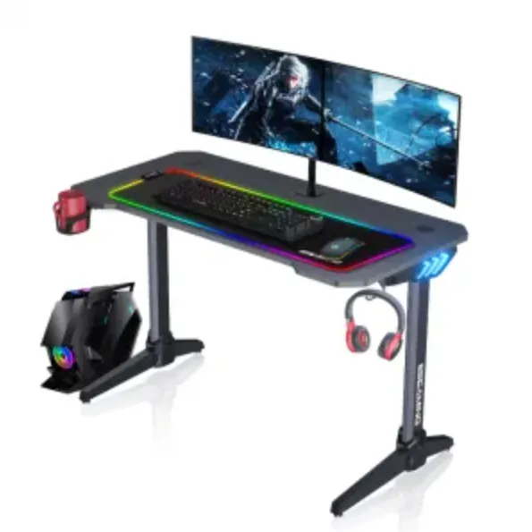 Computer Gaming Table Gamer Computer Desk RGB Light Ly-113