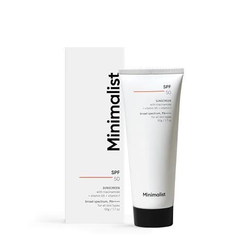 Minimalist Sunscreen SPF 50 PA++++ | Clinically Tested in US (In-Vivo) | Lightweight with Multi-Vitamins | No White Cast | Broad Spectrum | For Women & Men | 50g(FROM INCDIA)JEZ