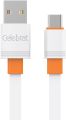 Celebrat CB-33 Portable USB To Type-C Fast Charge And Data Transmission Cable With Flat wire Design And Practical Fits Mobile Phone 3A /480mbps /1M - White. 
