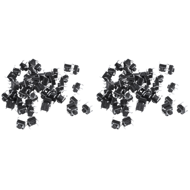 100 Pcs 6X6X5mm 4-Pin DIP Through Hole Momentary Tactile Push Button Switch