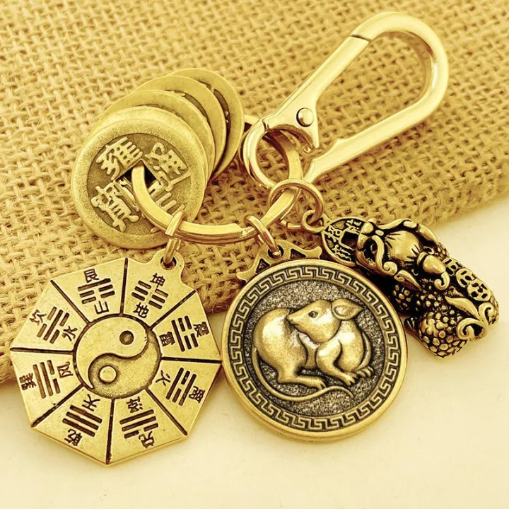 Pure%20Copper%20Pixiu%20Five%20Emperors%20Money%20Keychain%20Gourd%20Medallion%20Pendant%20Lucky%20Fortune%20and%20Evil%20Car%20Creative%20Pendant%2033%20-%20Image%205