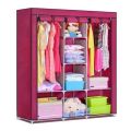 3 Door Storage Wardrobe Foldable and Movable Cloth/Fabric Wardrobe with Zip Up Collapsible Cupboard High Quality SPI. 