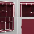Fashion Cloth Storage Wardrobe - Foldable Storage Wardrobe Cupboard - Almari - 3 Door Portable Folding Wardrobe Cupboard For Clothes Diy-latest Designs. 