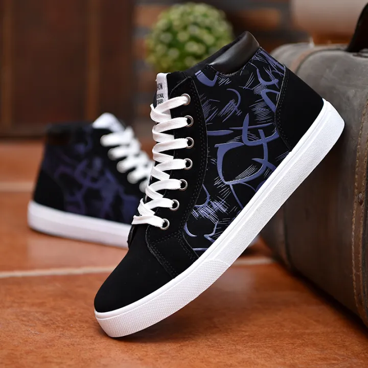 Canvas%20Shoes%20Men's%20High-Top%20Shoes%20Men's%20Fashion%20Shoes%20Korean%20Style%20Trendy%20Casual%20Board%20Shoes%20Spring%20and%20Autumn%20Breathable%20Student%20All-Matching%20Cloth%20Shoes%20-%20Image%202