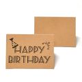 10 s Happy Birthday Cards Fold Up Kraft Paper Postcard Gift Decoration Blank Greeting Card Birthday Invitations Gift Card. 