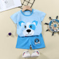 Summer New Pure Cotton Children's Short Sleeve T T-shirt Suit Infants Baby Short Sleeve Shorts Two-Piece Suit. 