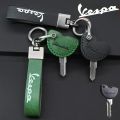 Genuine Ostrich Skin Retro Leather Scootor Motorcycle Key Fob Shell Case Cover Holder Chain Bag Protector Keychain For Vespa Enrico Piaggio Primavera Sprint S GTS LX LXV PX 946 Elettrica GTV Fly 50 125 150 200 300 300ie S50 S125 S150. 