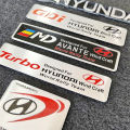 Hyundai 3D Stickers Metal Car Emblem Auto Badge Tailgate Trunk Lid Decal Zinc Alloy Car Tail Logo. 