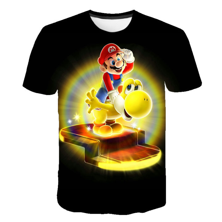 Super%20Mario%20Costume%20Boys'%20T-Shirt%20Summer%20T-Shirt%20Mario%20Brothers%20Fantasy%20Super%20Mario%20Boys'%20Cosplay%20T%20Shirt%20Fashion%20Sports%20Top%20-%20Image%203