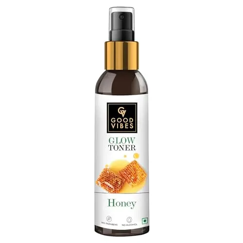 Good Vibes Honey Glow Toner 120 ml, Soothing Light Weight Anti Acne Facial Toner for All Skin Types, Natural, No Alcohol, Parabens & Sulphates, No Animal TestingFROM INDIA)NUSS