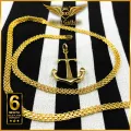 Gold Plated Bismark Chain with Plain Ancor Pendant. 