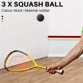 3Pcs Squash Ball One-Yellow-Dot Low Speed Player Competition Squash. 