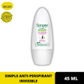 SIMPLE ANTI-PERSPIRANT INVISIBLE 48H Protection Vanilla & Peach 45ML SAB (FROM MALAYSIA). 