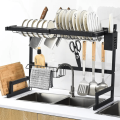 Dish Drying Rack Over the Sink, 65CM Heavy Duty Dish Rack for Kitchen, Storage Organizer Shelf with Knife Holder, Cutlery Holder and Drainboard. 