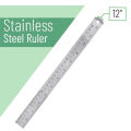 Steel Measuring Ruler - Heavy Duty Stainless Steel - 12 in - 300mm. 