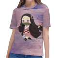Anime demon slayer T shirt for women 3D printed T shirt o-neck short sleeve loose tops 3XL size female oversized tee top clothes. 