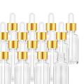 Glass Dropper Bottle 24 Pack Clear Glass Bottles Empty with 2 Funnels & 2 Long Pipettes, 30ml Eye Dropper Bottles. 