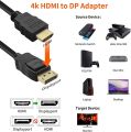 HDMI to DisplayPort Adapter 4K@60Hz, Active HDMI Male to DP Female Converter Not Bidirectional HDMI to Display Port for Monitor, PC Graphics Card, Laptop, Mac. 