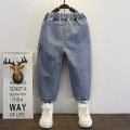 Children's Jeans Spring and Autumn Blue Denim Long Pants Kids Boys Cargo Jeans Toddler Baby Boy Trousers Casual 2-6y. 