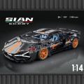 1:14 Bugatti Lambor FKP 37 Blocks Toy Building Blocks Sports Car Black Pink Model Decoration Kids Racing Boy Gifts. 