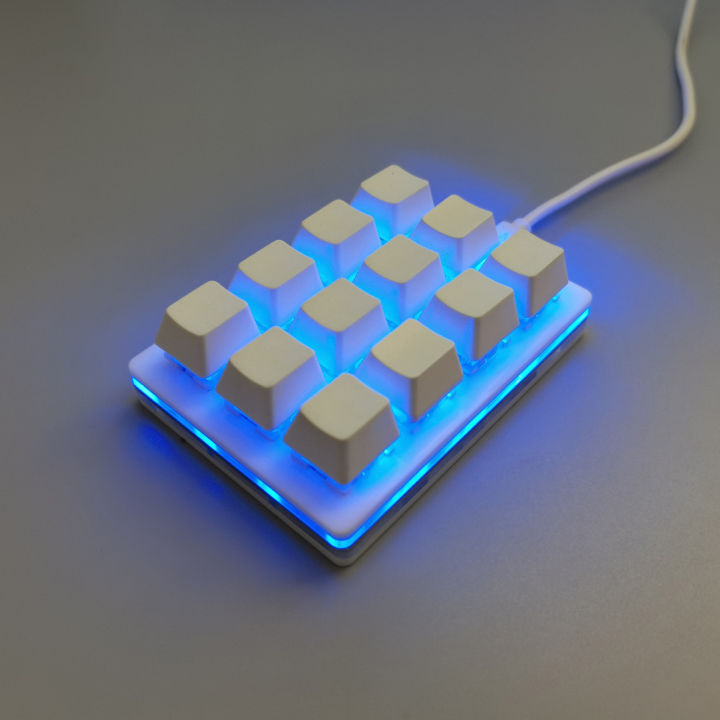 12 Key Mechanical Gaming Keyboard One Handed USB Mini Macro LED Keypad ...