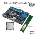 Intel Core I5 2nd Gen Combo Pack | Asus H61 2nd Gen Motherboard / I5 2nd Gen Processor / DDR3 8GB Ram. 
