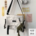 Men's All-Match Messenger Bag Canvas Bag Girl Dark Style ulzzang South Korea ins Harajuku Japanese Messenger Bag Student. 