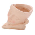 BHDK Resin Flower Pot Vase Modern Design Cute Face Shape Flower Pot Modern. 