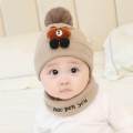 2Pcs Baby Hat Scarf Set Knitted Pompom Baby Girl Boy Hat Cap Thicken Warm Kids Hat Baby Beanie Bonnet. 