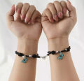 Magnetic Couple Adjustable Butterfly Bracelet For Women Men 2Pc/pair - green and blue colour. 