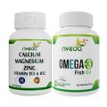 Nveda Omega 3 Capsule For Men and Women, Fish Oil 60 Capsules with Calcium, Magnesium, Zinc, Vitamin D & B12 for Healthy Heart, Eyes, Brain, Immunity, Bone & Joint Support, 60 Tablets (Combo Pack)(FROM INDIA)NUZ. 