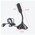USB Laptop Microphone Voice Mic High Sensitivity Mini Studio Speech Mic Stand with Holder Gaming Conference for PC,Black. 