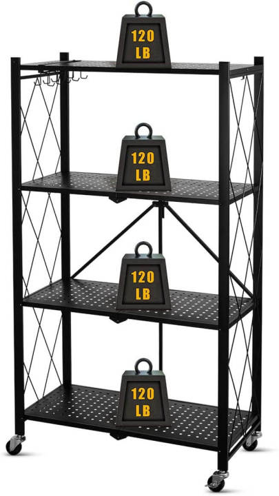 Foldable%204-Tier%20Kitchen%20Storage%20Rack%20with%20Wheels%20%E2%80%93%20Heavy-Duty%20Metal%20Utility%20Shelf%20for%20Microwave,%20Appliances%20&%20Pantry%20-%20Image%203