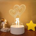 Romantic Love 3D Lamp Heart-Shaped Balloon Acrylic LED Night Light Room Decor Table Lamp Birthday Holiday Valentines Day Gift. 