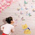 36pcs Laser Butterfly Wall Decor 3D Paper Butterfly Sticker for Cake Cupcake Gift Box Birthday Baby Shower Girl Room Decals. 