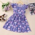 New Baby Girl Dress Kids Clothes Summer Cute Cartoon Purple Rainbow Sleeveless Birthday Party Children Dress 2 3 4 5 6 Years Old. 
