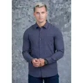 Casual Wear Detailed Linen Long Sleeve Shirt. 