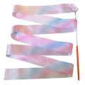 MI LI Rhythmic Art Gymnastics Rainbow Stick Flashing Star Kids Training Tool Gym Ribbons Twirling Rod Ballet Streamer Dance Ribbon. 