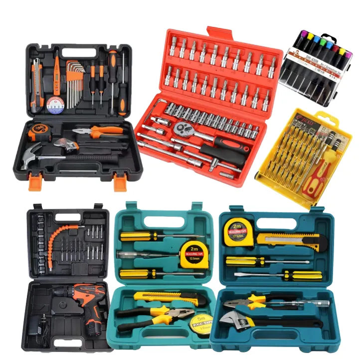 Tool Set with Ratchet Wrench, 46 pcs Hand Tool kit Long Handle Screwdriver Set For Car, Bike, Cycle Repairing, DIY Projects, Home & Automobile Vehicle Service Repair Tool