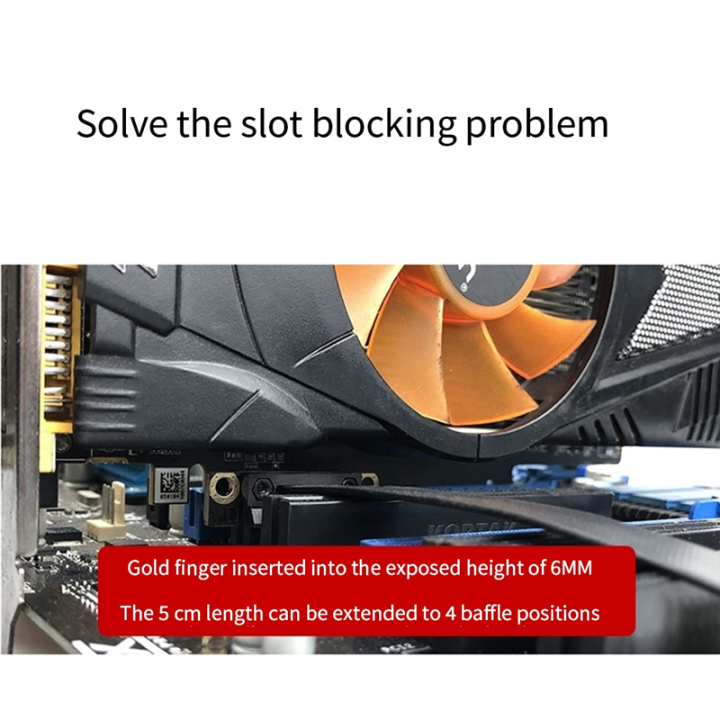 3.0%20PCIE%20X1%20Adapter%20Cable%20180%C2%B0%20Graphics%20Card%20Extension%20Cable%20PCI-Express%20Shielded%20Extender%20for%20GPU%205CM%20Easy%20Install%20-%20Image%208