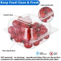 25 Pieces Clear Transparent Hinged Plastic Container Disposable Single Compartment Take Out Togo Boxes For Multi Purpose Usage Boxes 13x13cm. 