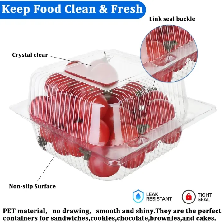 25%20Pieces%20Clear%20Transparent%20Hinged%20Plastic%20Container%20Disposable%20Single%20Compartment%20Take%20Out%20Togo%20Boxes%20For%20Multi%20Purpose%20Usage%20Boxes%2013x13cm%20-%20Image%205