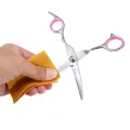 Curved Scissor Set - Perfect for Pet Grooming Used for Dog Cat Durable Stainless Steel Provided with Pouch and Steel Grooming Comb with Clean Cloth. 